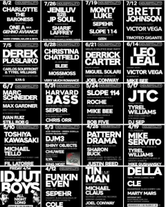 Housepitality lineups 2017